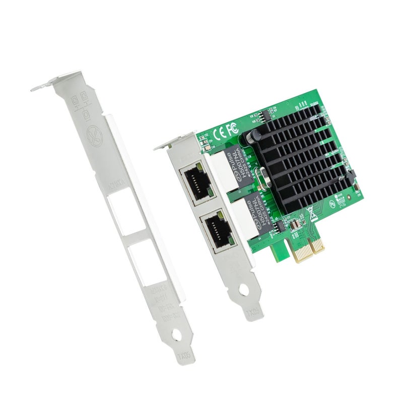 ipolex Intel 82576 Chip Dual NIC, 1Gb Network Card Compare to Intel E1G42ET NIC, PCI Express 2.1 X1, 2 RJ45 Ports, Ethernet Card Low Profile for Windows/Windows Server/Linux - Image 1